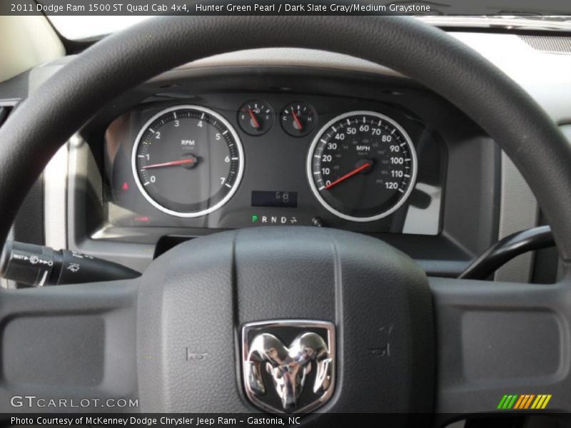 Hunter Green Pearl / Dark Slate Gray/Medium Graystone 2011 Dodge Ram 1500 ST Quad Cab 4x4