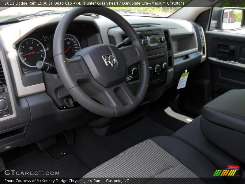 Hunter Green Pearl / Dark Slate Gray/Medium Graystone 2011 Dodge Ram 1500 ST Quad Cab 4x4