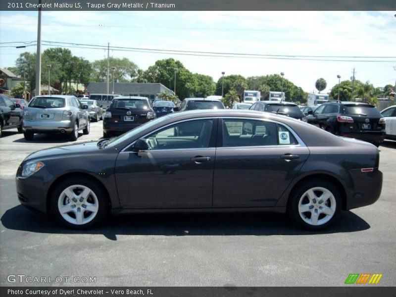 Taupe Gray Metallic / Titanium 2011 Chevrolet Malibu LS