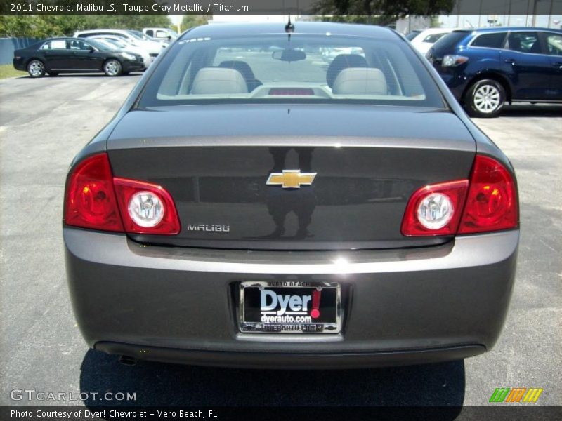 Taupe Gray Metallic / Titanium 2011 Chevrolet Malibu LS