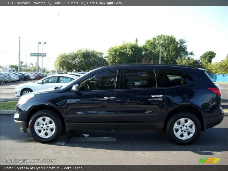 Dark Blue Metallic / Dark Gray/Light Gray 2011 Chevrolet Traverse LS