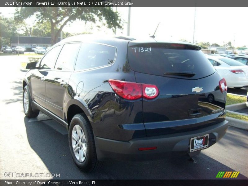 Dark Blue Metallic / Dark Gray/Light Gray 2011 Chevrolet Traverse LS