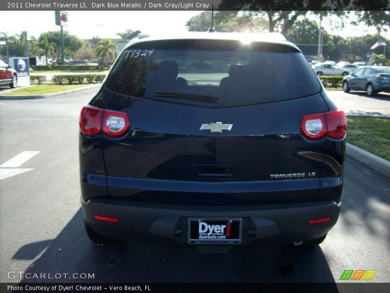 Dark Blue Metallic / Dark Gray/Light Gray 2011 Chevrolet Traverse LS