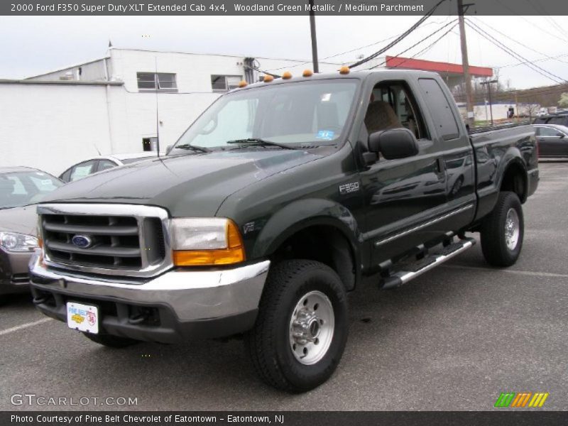 Woodland Green Metallic / Medium Parchment 2000 Ford F350 Super Duty XLT Extended Cab 4x4