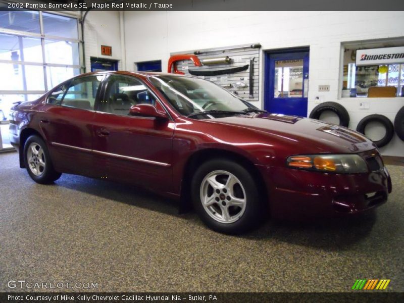 Maple Red Metallic / Taupe 2002 Pontiac Bonneville SE