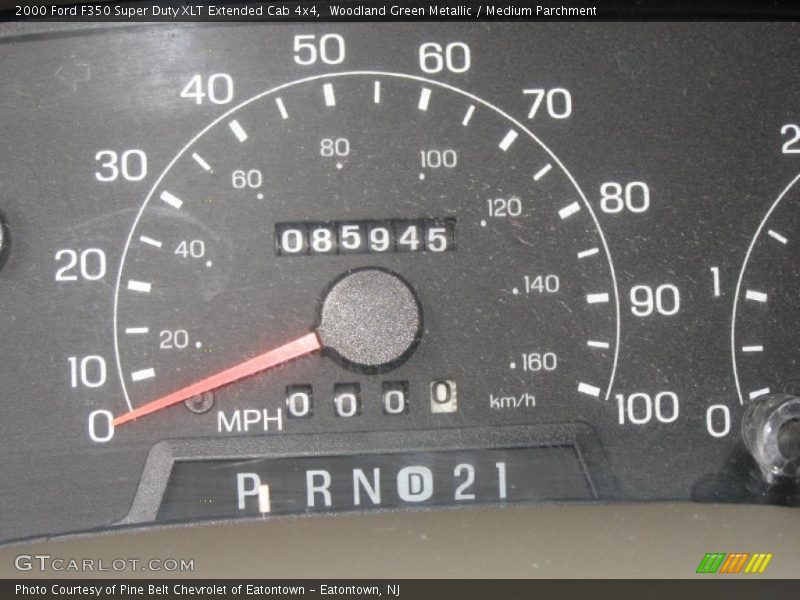 Woodland Green Metallic / Medium Parchment 2000 Ford F350 Super Duty XLT Extended Cab 4x4