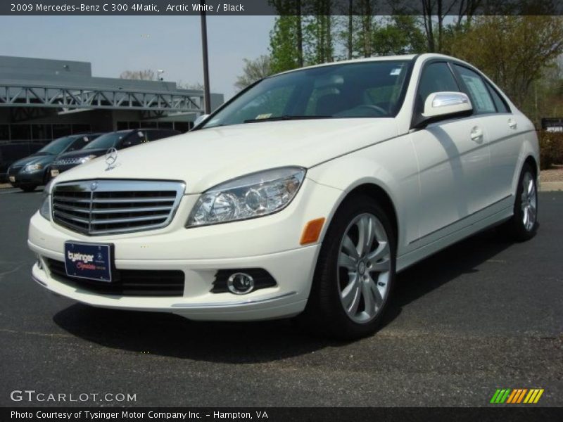 Arctic White / Black 2009 Mercedes-Benz C 300 4Matic