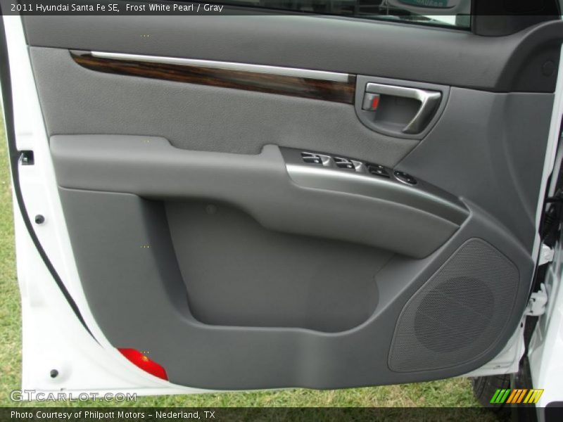 Frost White Pearl / Gray 2011 Hyundai Santa Fe SE