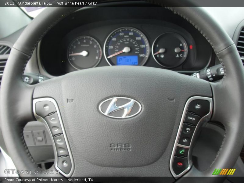 Frost White Pearl / Gray 2011 Hyundai Santa Fe SE