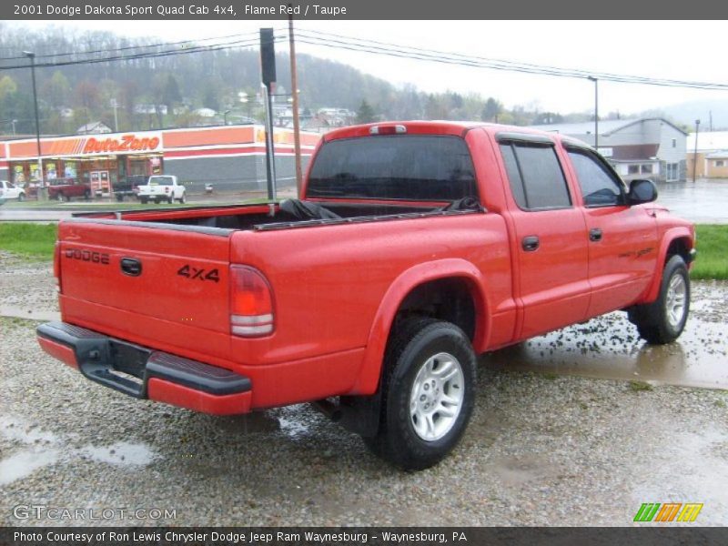 Flame Red / Taupe 2001 Dodge Dakota Sport Quad Cab 4x4