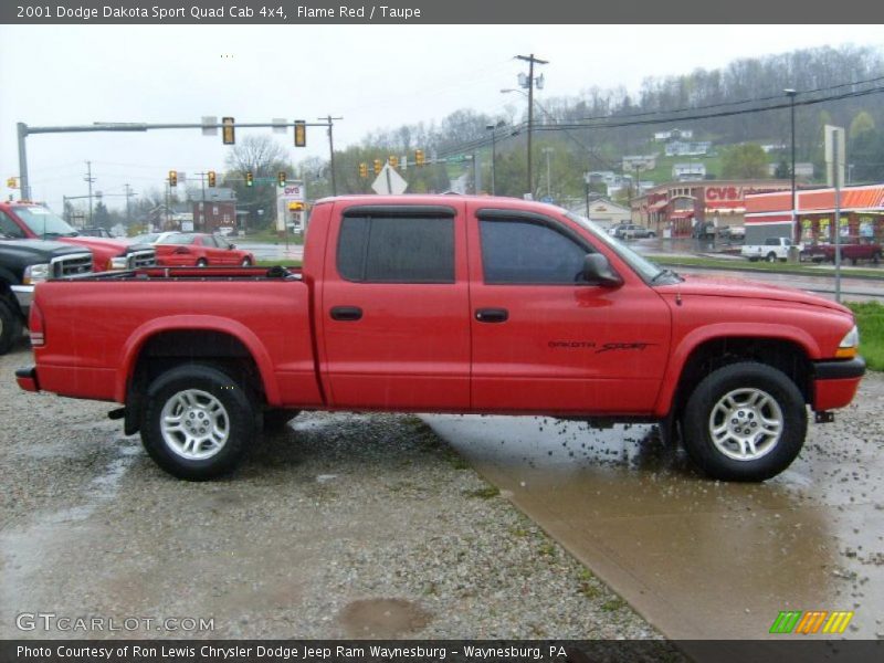 Flame Red / Taupe 2001 Dodge Dakota Sport Quad Cab 4x4