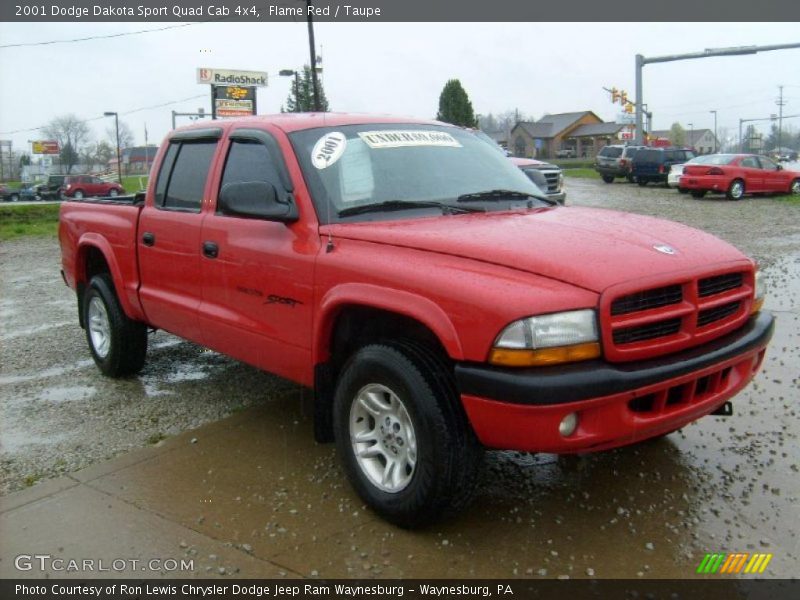 Flame Red / Taupe 2001 Dodge Dakota Sport Quad Cab 4x4