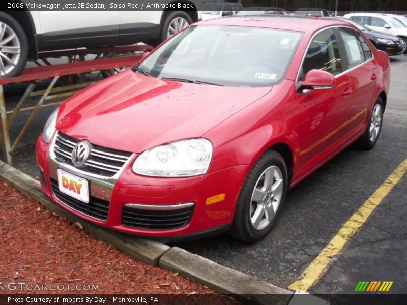 Salsa Red / Anthracite Black 2008 Volkswagen Jetta SE Sedan