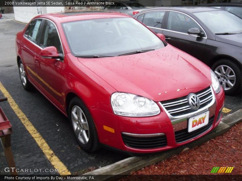 Salsa Red / Anthracite Black 2008 Volkswagen Jetta SE Sedan