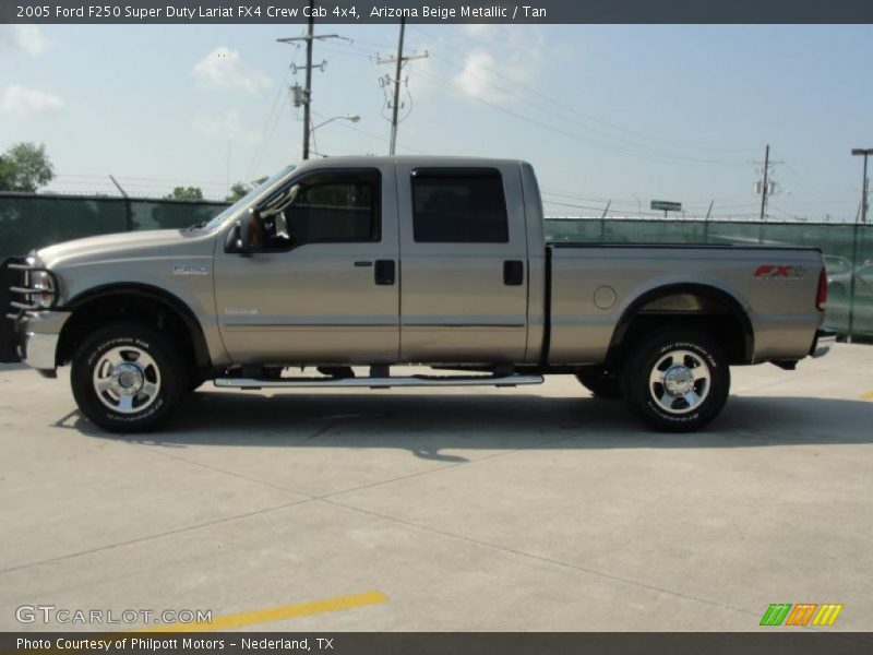 Arizona Beige Metallic / Tan 2005 Ford F250 Super Duty Lariat FX4 Crew Cab 4x4