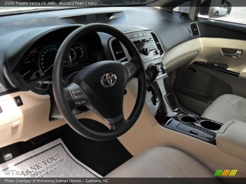 Blizzard Pearl / Ivory 2009 Toyota Venza V6 AWD