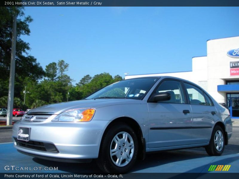 Satin Silver Metallic / Gray 2001 Honda Civic DX Sedan