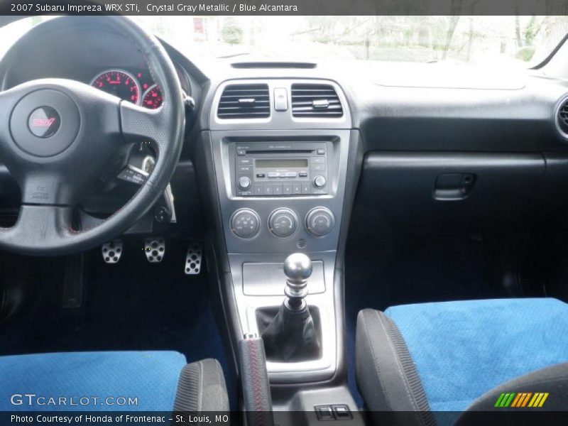 Crystal Gray Metallic / Blue Alcantara 2007 Subaru Impreza WRX STi