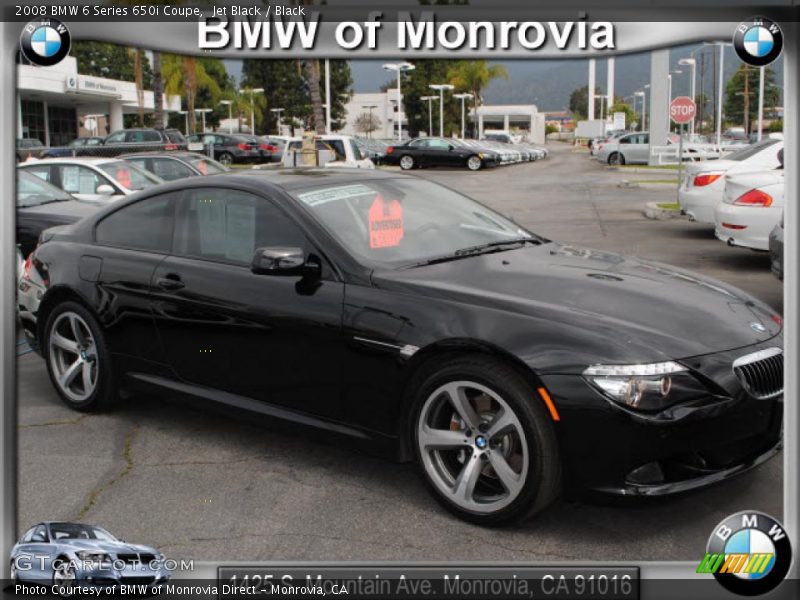 Jet Black / Black 2008 BMW 6 Series 650i Coupe