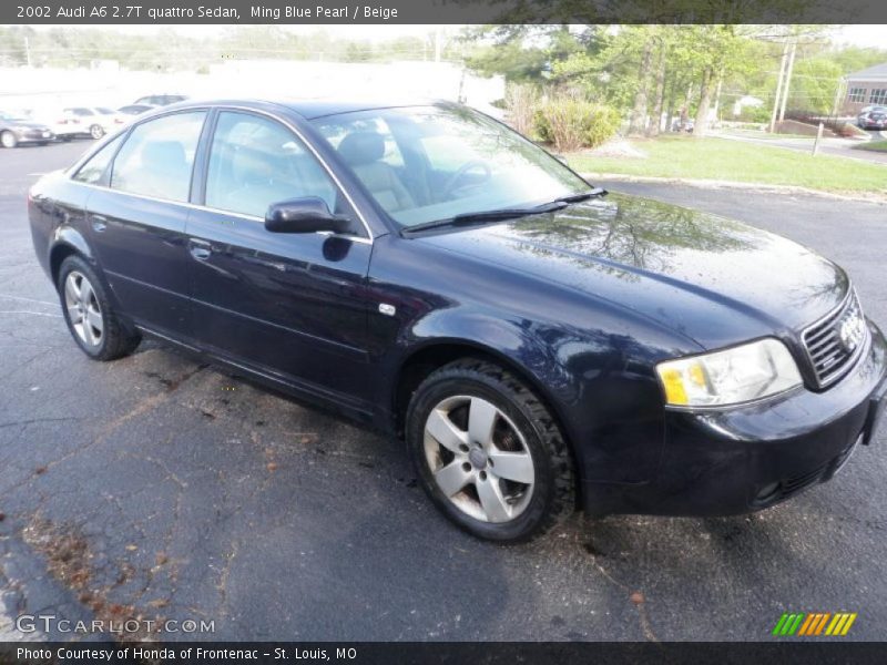 Ming Blue Pearl / Beige 2002 Audi A6 2.7T quattro Sedan