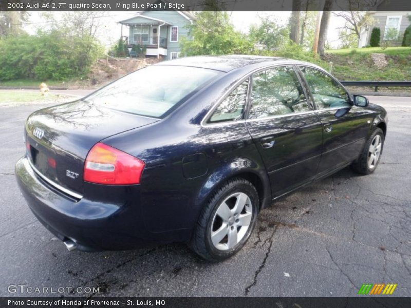Ming Blue Pearl / Beige 2002 Audi A6 2.7T quattro Sedan