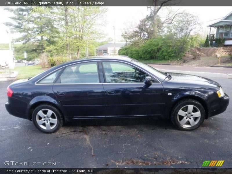 Ming Blue Pearl / Beige 2002 Audi A6 2.7T quattro Sedan