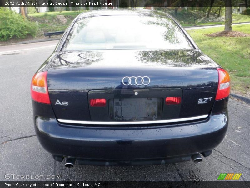 Ming Blue Pearl / Beige 2002 Audi A6 2.7T quattro Sedan