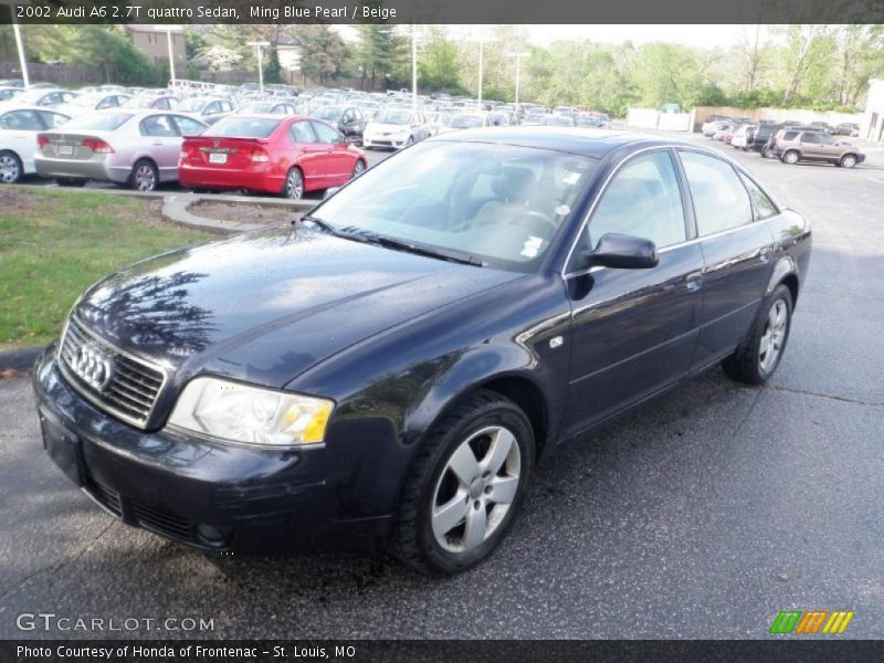 Ming Blue Pearl / Beige 2002 Audi A6 2.7T quattro Sedan