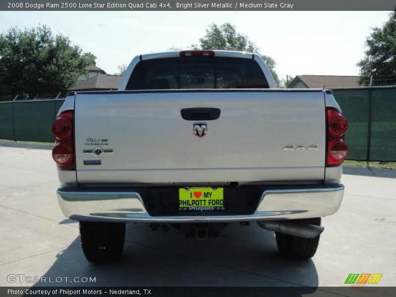 Bright Silver Metallic / Medium Slate Gray 2008 Dodge Ram 2500 Lone Star Edition Quad Cab 4x4