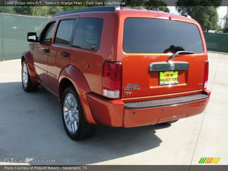 Sunburst Orange Pearl / Dark Slate Gray/Orange 2008 Dodge Nitro R/T