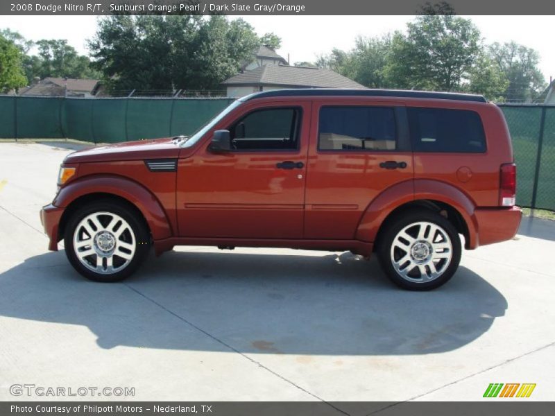 Sunburst Orange Pearl / Dark Slate Gray/Orange 2008 Dodge Nitro R/T