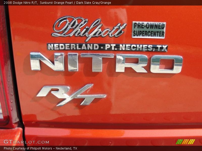 Sunburst Orange Pearl / Dark Slate Gray/Orange 2008 Dodge Nitro R/T