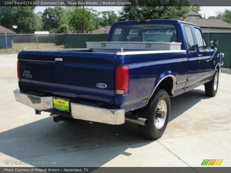 Royal Blue Metallic / Medium Graphite 1997 Ford F250 XLT Extended Cab