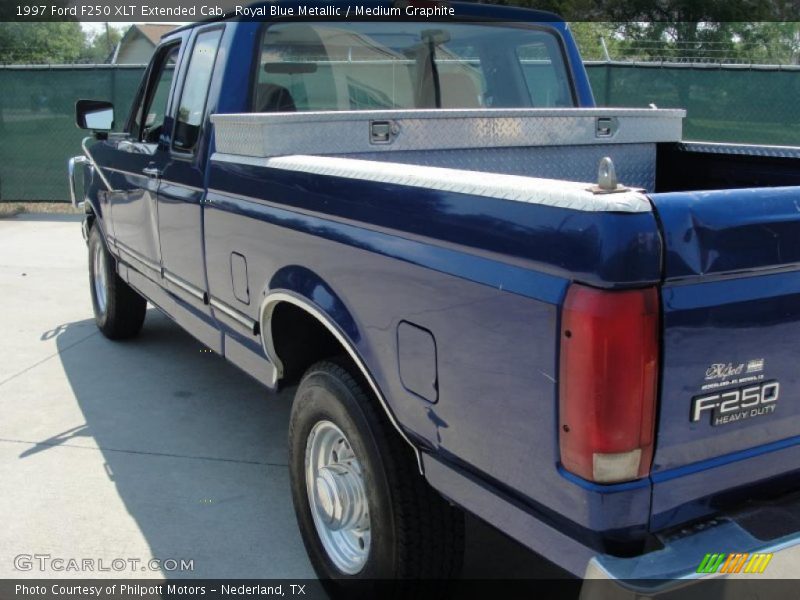 Royal Blue Metallic / Medium Graphite 1997 Ford F250 XLT Extended Cab