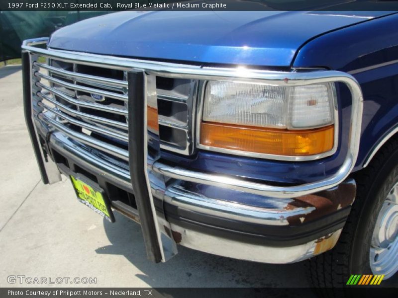 Royal Blue Metallic / Medium Graphite 1997 Ford F250 XLT Extended Cab