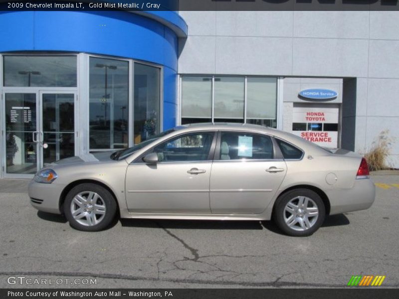 Gold Mist Metallic / Gray 2009 Chevrolet Impala LT