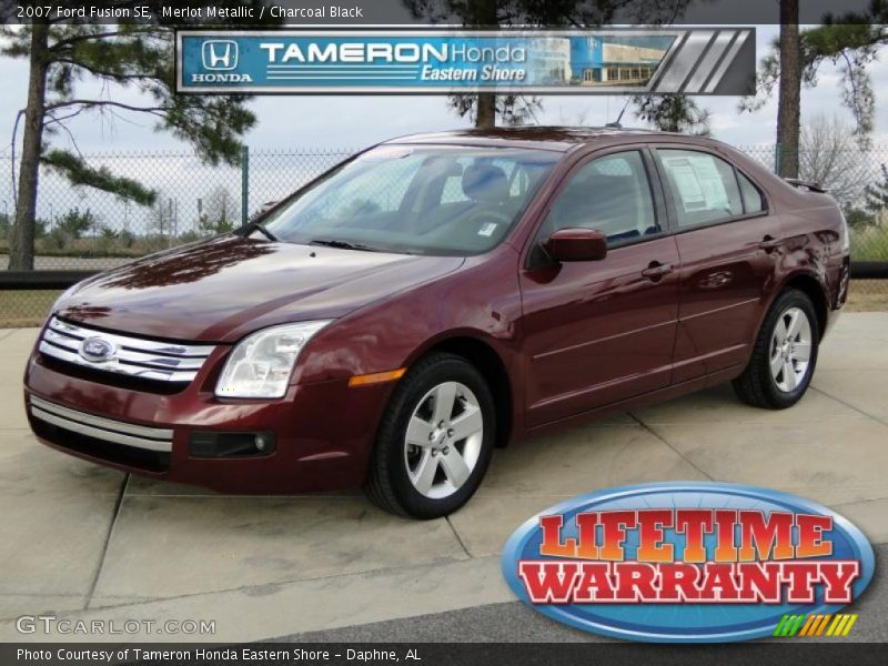 Merlot Metallic / Charcoal Black 2007 Ford Fusion SE