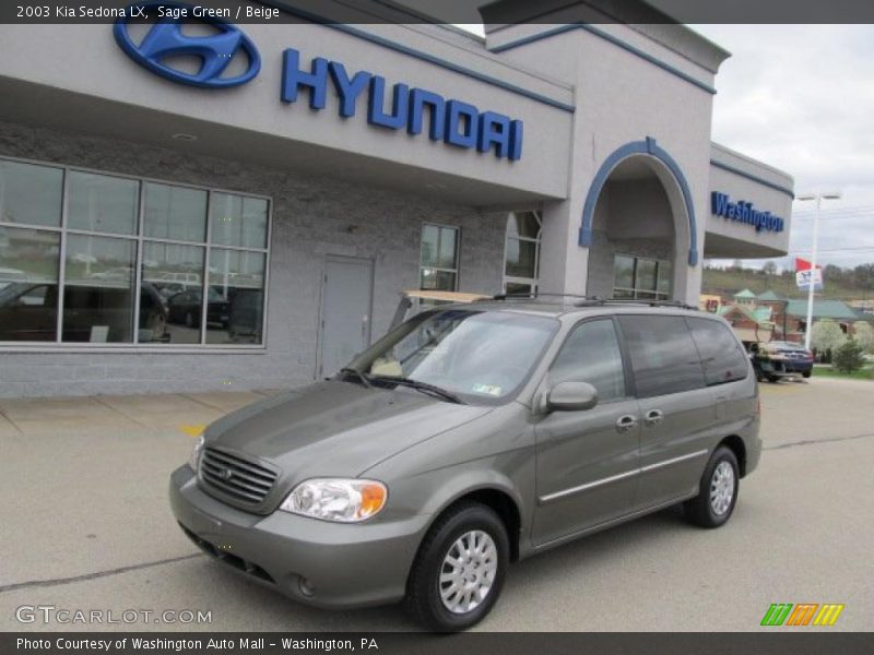Sage Green / Beige 2003 Kia Sedona LX
