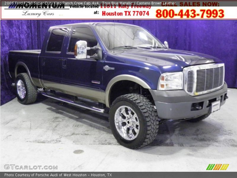 True Blue Metallic / Castano Brown Leather 2006 Ford F250 Super Duty King Ranch Crew Cab 4x4