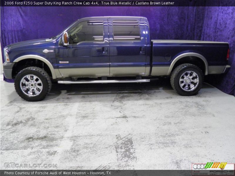 True Blue Metallic / Castano Brown Leather 2006 Ford F250 Super Duty King Ranch Crew Cab 4x4