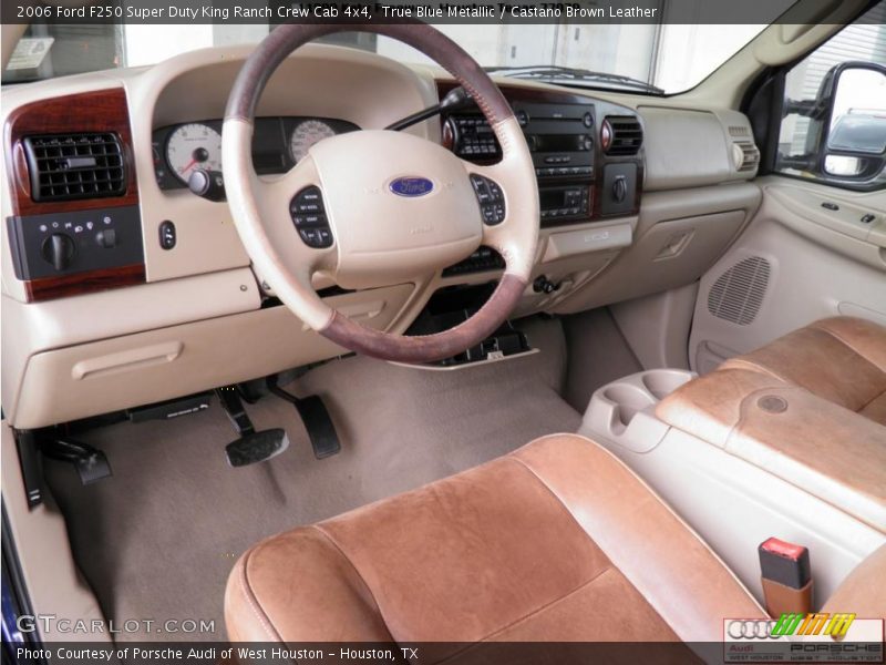 True Blue Metallic / Castano Brown Leather 2006 Ford F250 Super Duty King Ranch Crew Cab 4x4