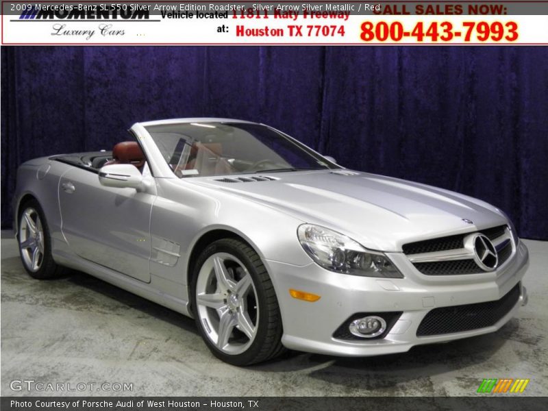 Silver Arrow Silver Metallic / Red 2009 Mercedes-Benz SL 550 Silver Arrow Edition Roadster