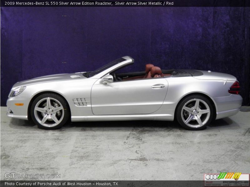 Silver Arrow Silver Metallic / Red 2009 Mercedes-Benz SL 550 Silver Arrow Edition Roadster