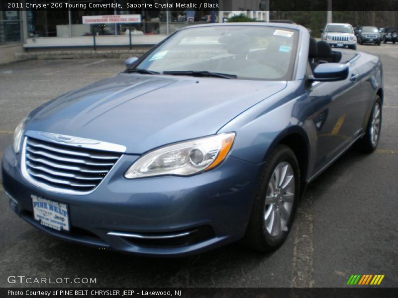 Sapphire Crystal Metallic / Black 2011 Chrysler 200 Touring Convertible