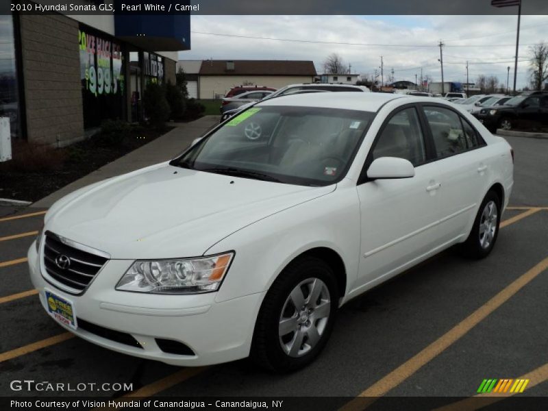 Pearl White / Camel 2010 Hyundai Sonata GLS