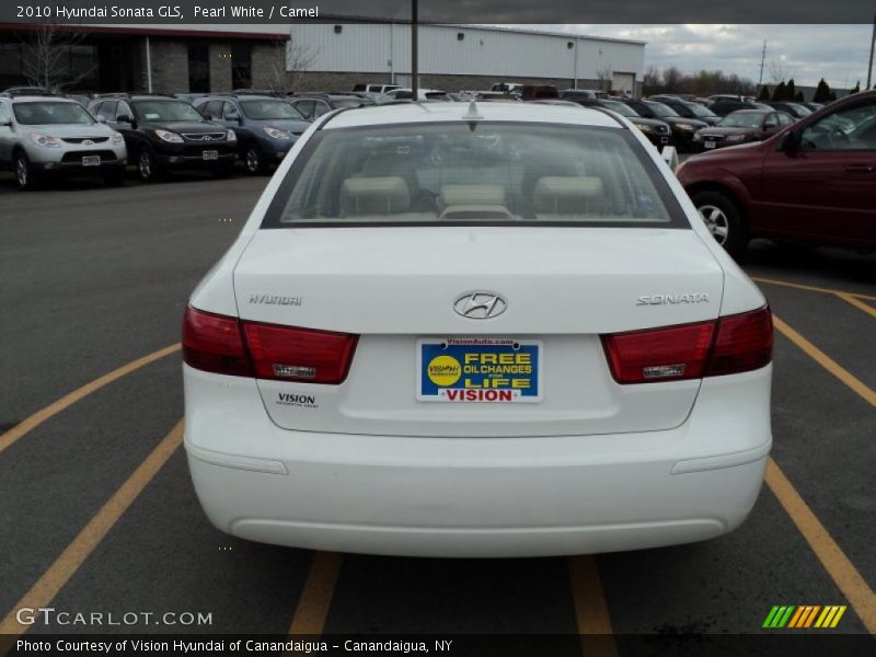 Pearl White / Camel 2010 Hyundai Sonata GLS