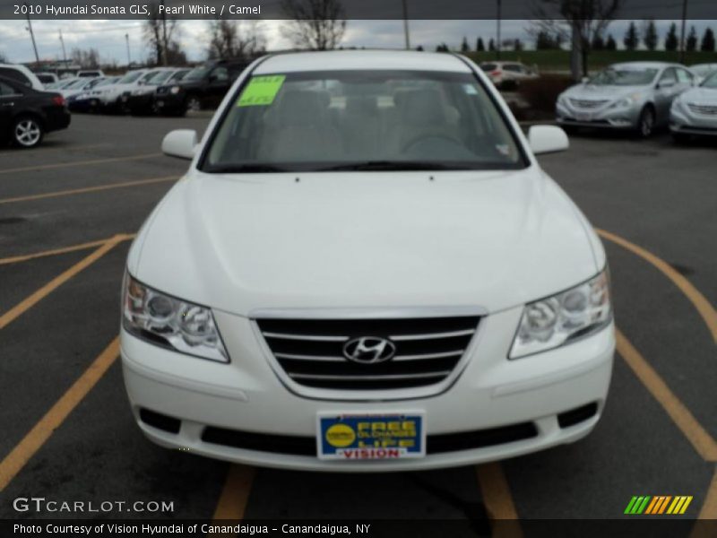 Pearl White / Camel 2010 Hyundai Sonata GLS