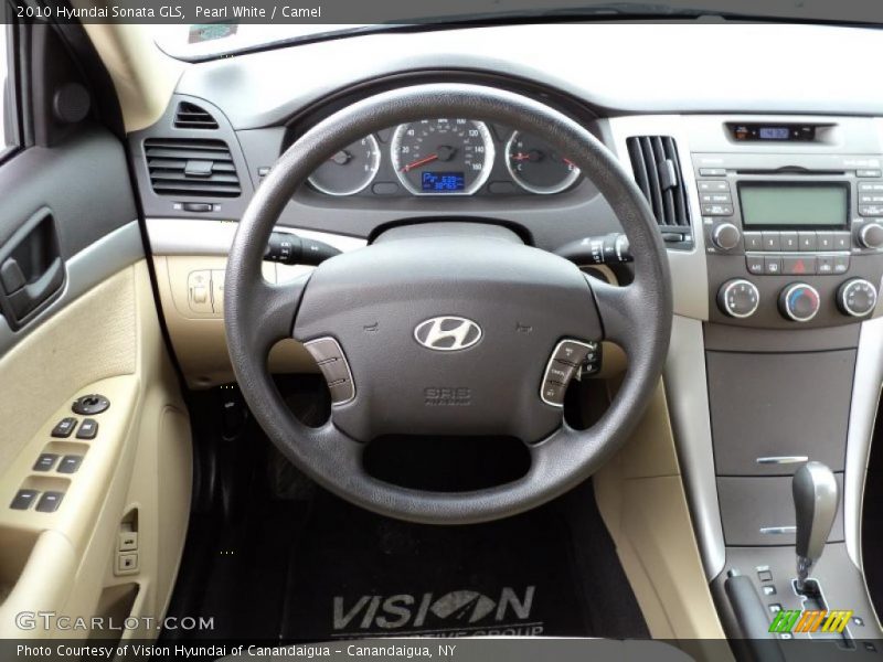 Pearl White / Camel 2010 Hyundai Sonata GLS
