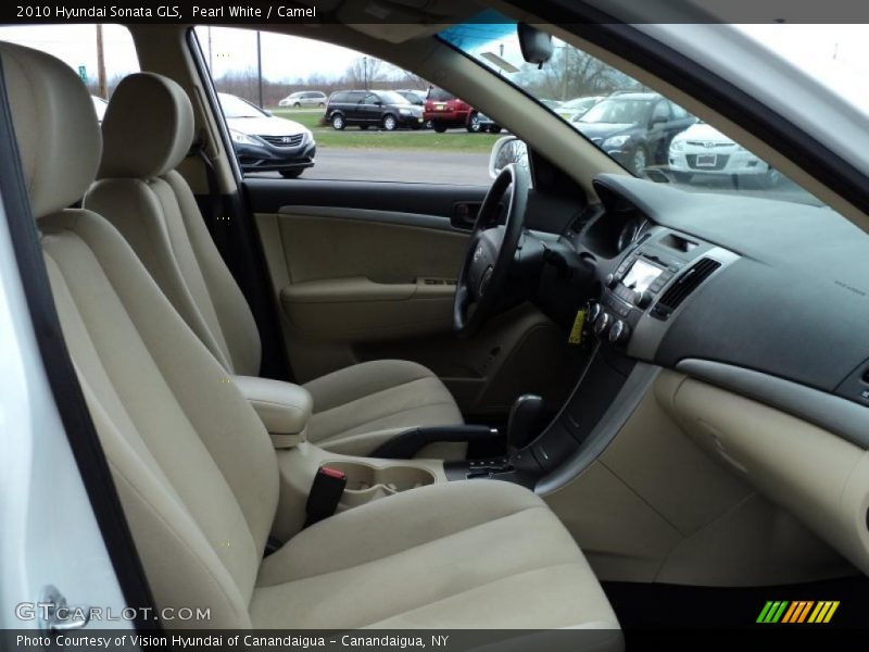 Pearl White / Camel 2010 Hyundai Sonata GLS