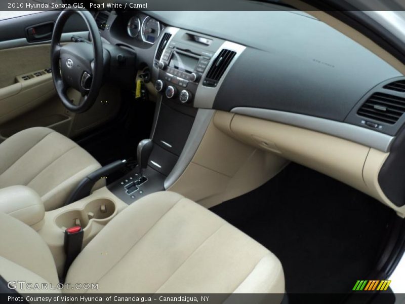 Pearl White / Camel 2010 Hyundai Sonata GLS